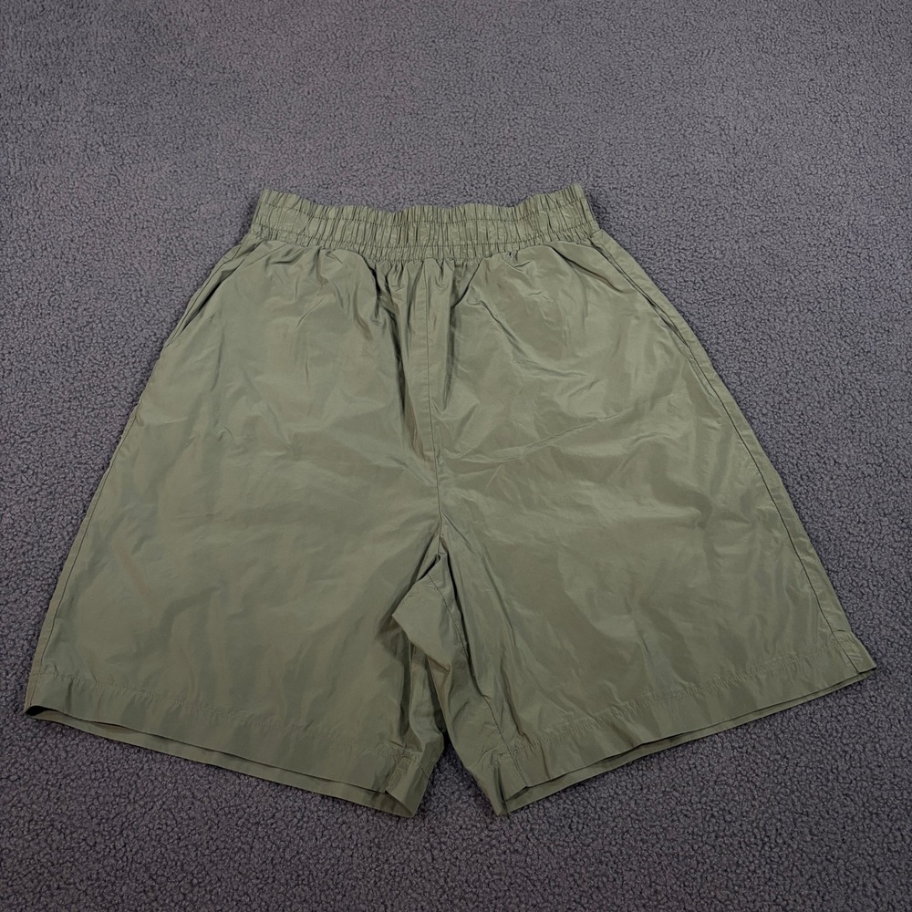 Zara Shorts Mens Small Green Nylon Elastic Waist Casual Gorpcore Utility 8943